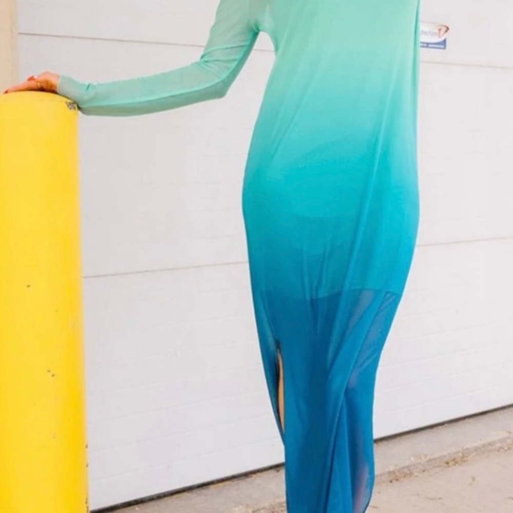 NWOT Dressed in Lala Mad About you Mermaid  ombré mesh dress SO BRIGHT